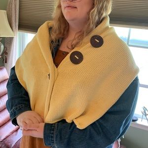 Yellow hand knit Cotton wrap